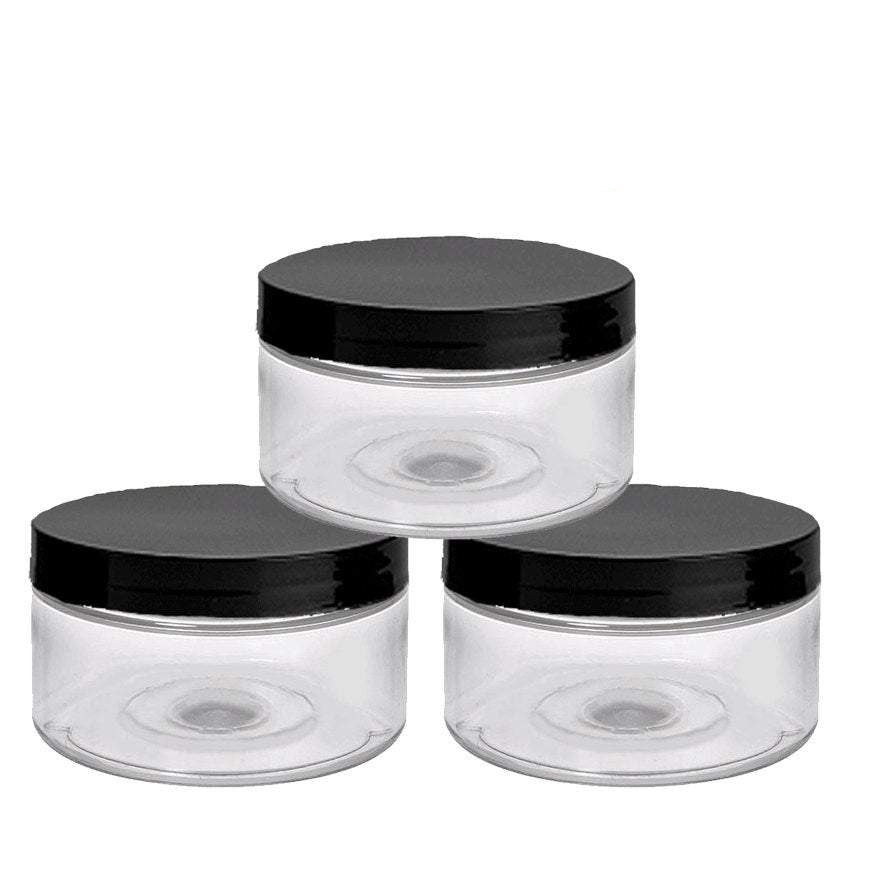 50PCS 3g Dab Containers 3ml Round Clear Jars with Black Lids for Scrubs  Lotions