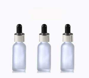 25 FROSTED 15ml Glass Bottles w/ Metallic Gold Glass Dropper Pipette 1/2 Oz UPSCALE LUXURY Cosmetic Skincare Packaging, Serum Essential Oil