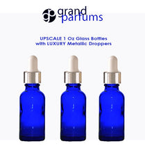 Load image into Gallery viewer, 6 Cobalt BLUE 30ml Glass Bottles w/ Metallic Gold &amp; White Dropper Pipette 1 Oz LUXURY Cosmetic Skincare Packaging, Serum Essential Oil