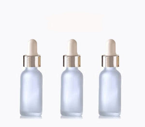 100 FROSTED 60ml Glass Bottles w/ Metallic Gold Glass Dropper Pipette 2 Oz UPSCALE LUXURY Cosmetic Skincare Packaging, Serum Essential Oil