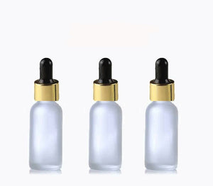100 FROSTED 60ml Glass Bottles w/ Metallic Gold Glass Dropper Pipette 2 Oz UPSCALE LUXURY Cosmetic Skincare Packaging, Serum Essential Oil