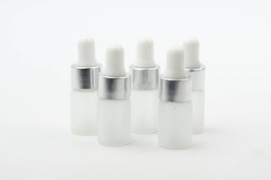 24pcs 1ml or 3ml FROSTED Glass Dropper Bottles Mini Vials Essential Oil Serum Miniature Tester SILVER or GOLD Aromatherapy Sample Eliquid