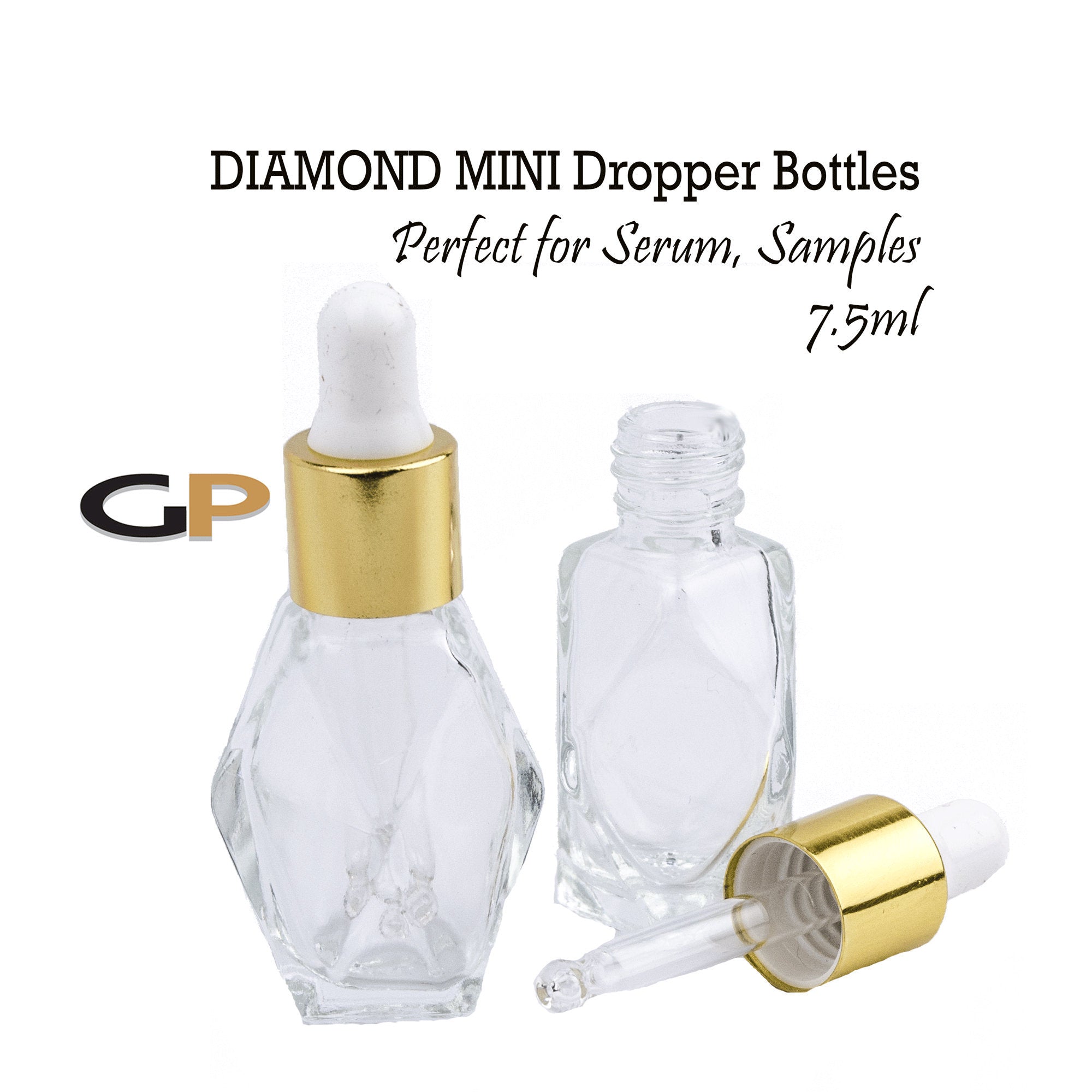 Clear Glass Serum Bottle with Dropper - Square - Luxury Private