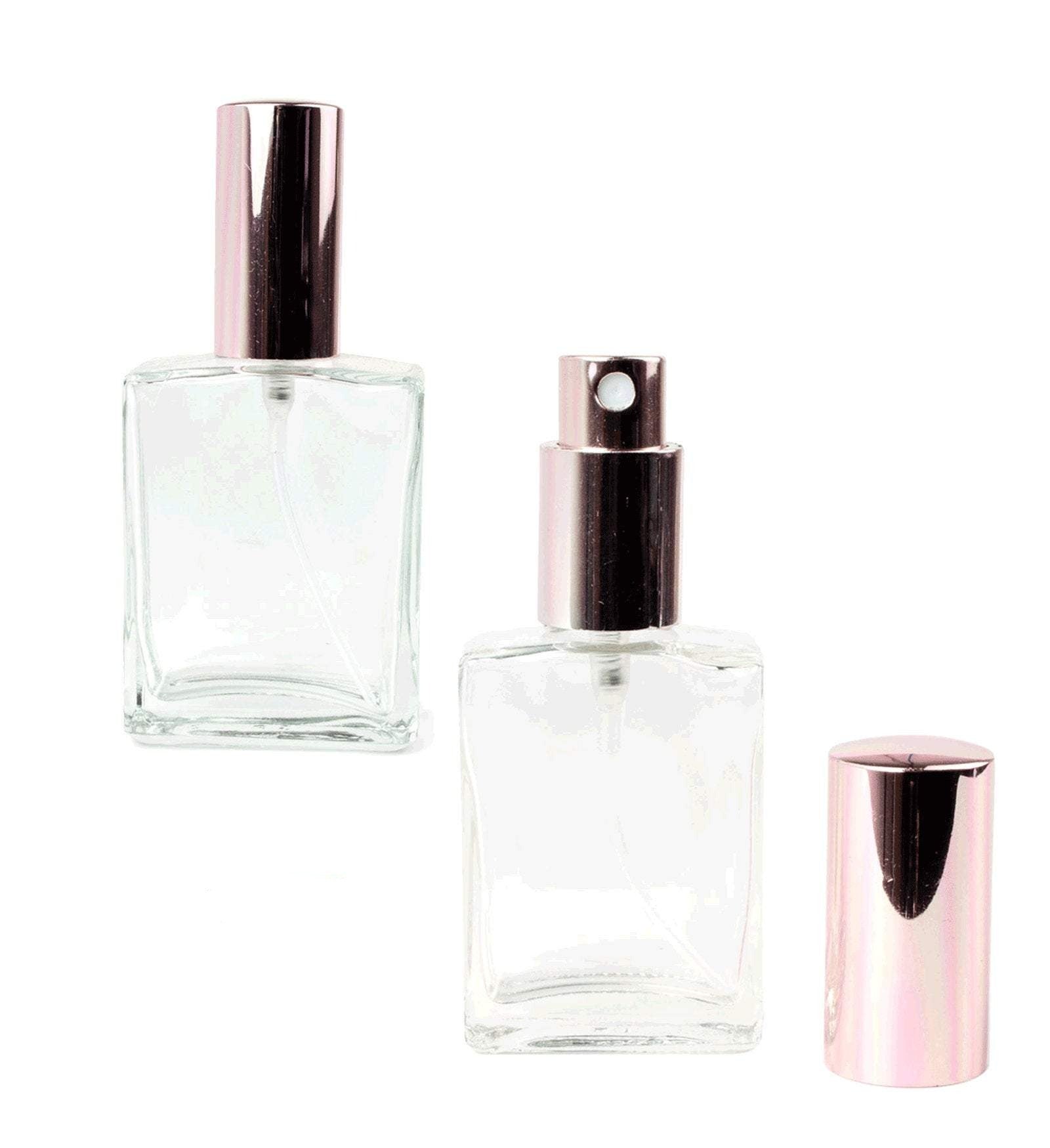 1 ROSE GOLD Perfume ATOMIZER Clear Glass 30ml or 60ml 1 or 2 Oz