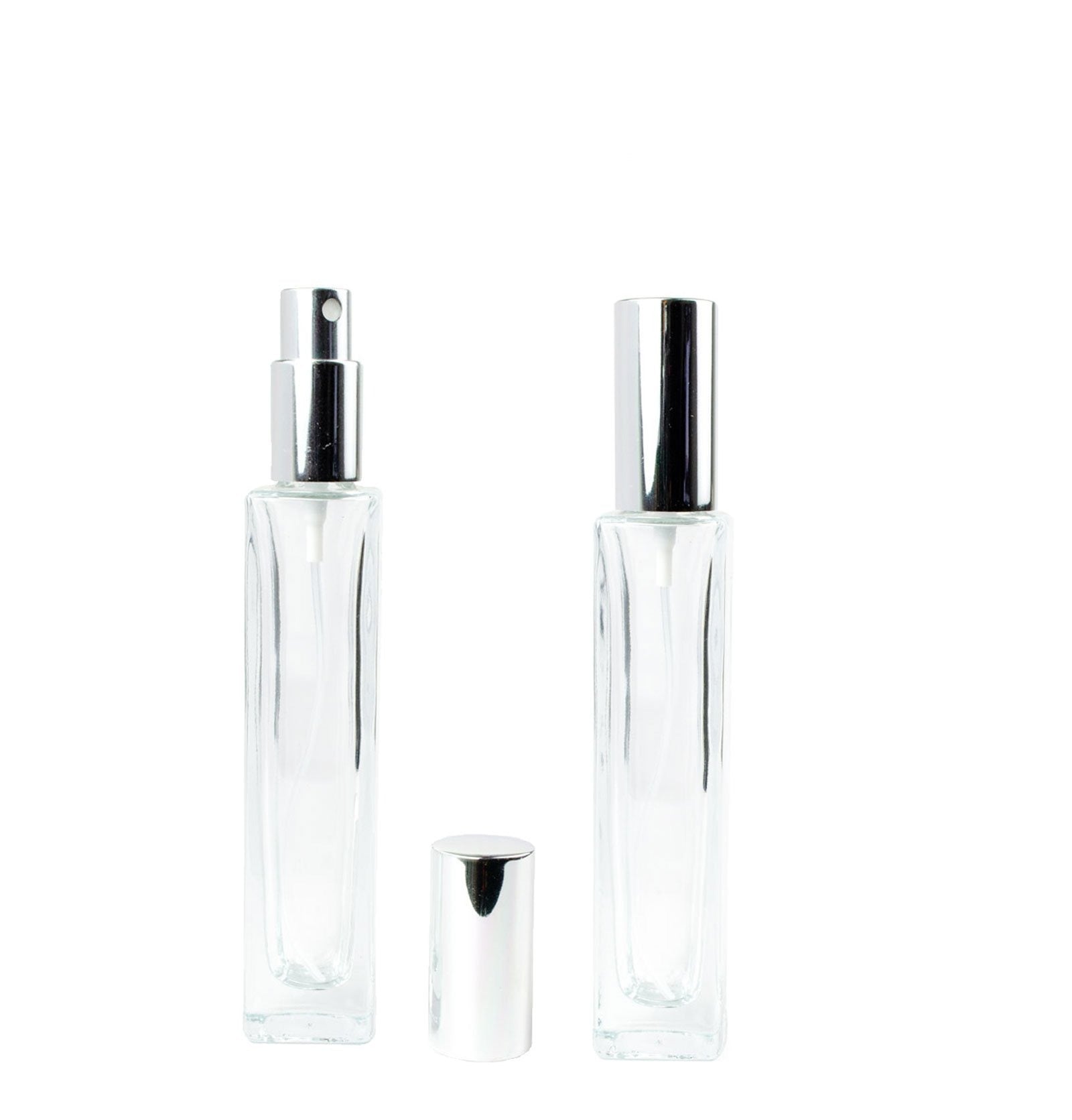 8 Pcs 30ml Perfume Bottles Empty Atomizer,Perfume Spray Bottle,Fine Mist  Spray Bottles Composed of a Glass Bottle, a Clear Acrylic Cap, And a Silver