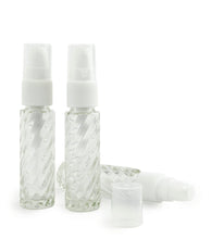 Load image into Gallery viewer, 10 ml SWIRL or Clear Glass TREATMENT PUMP Serum Oil Bottles 1/3 Oz