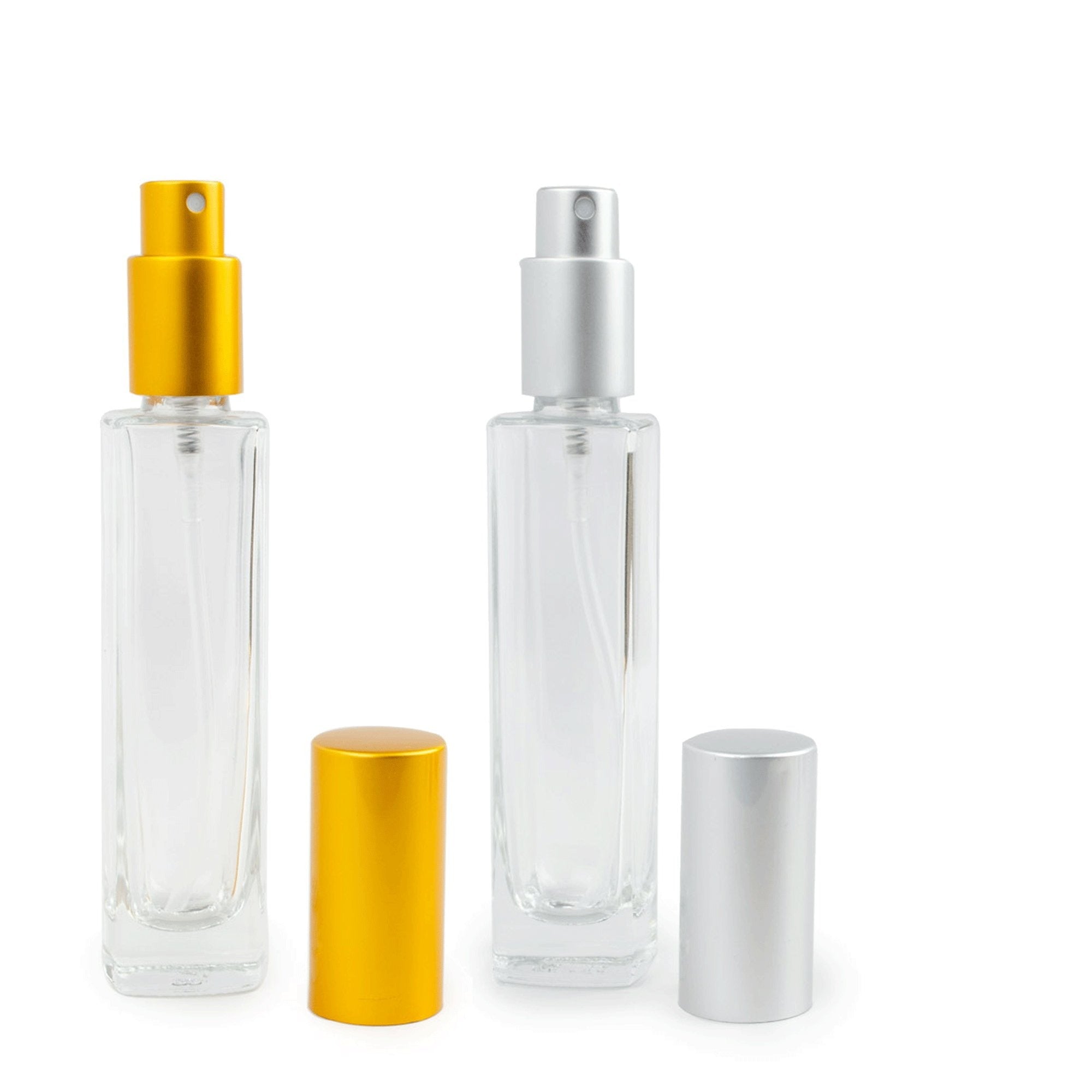 Perfume Essential Oil Bottles, Square Refillable Thick Glass