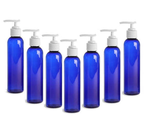 6 Amber Lotion Pump Dispenser BOTTLES 4 Oz, BPA Free PET White Pump Cap Lotion, Shampoo, Body Cream, Soap Aromatherapy, Essential Oil