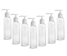 Load image into Gallery viewer, 6 Amber Lotion Pump Dispenser BOTTLES 4 Oz, BPA Free PET White Pump Cap Lotion, Shampoo, Body Cream, Soap Aromatherapy, Essential Oil