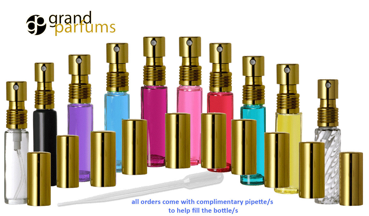 Perfume Bottle, Glass Spray Atomizer, Yellow 10ml, Refillable Travel Size  1/3oz