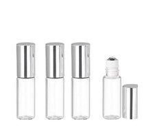 Load image into Gallery viewer, 24 LUXURIOUS Upscale Slim Glass 3ml Amber Roll-on Roller Perfume Bottles STAINLESS STEEL Ball Fitment 1/10 Oz Essential Oil, Lip Gloss, 3 ml