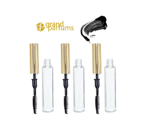 6 LUXURY Empty Mascara Container 7.5ml Tubes 1/4 Oz Shiny SILVER Metallic Applicator Wand Caps 7.5ml Private Label Packaging DIY Cosmetics